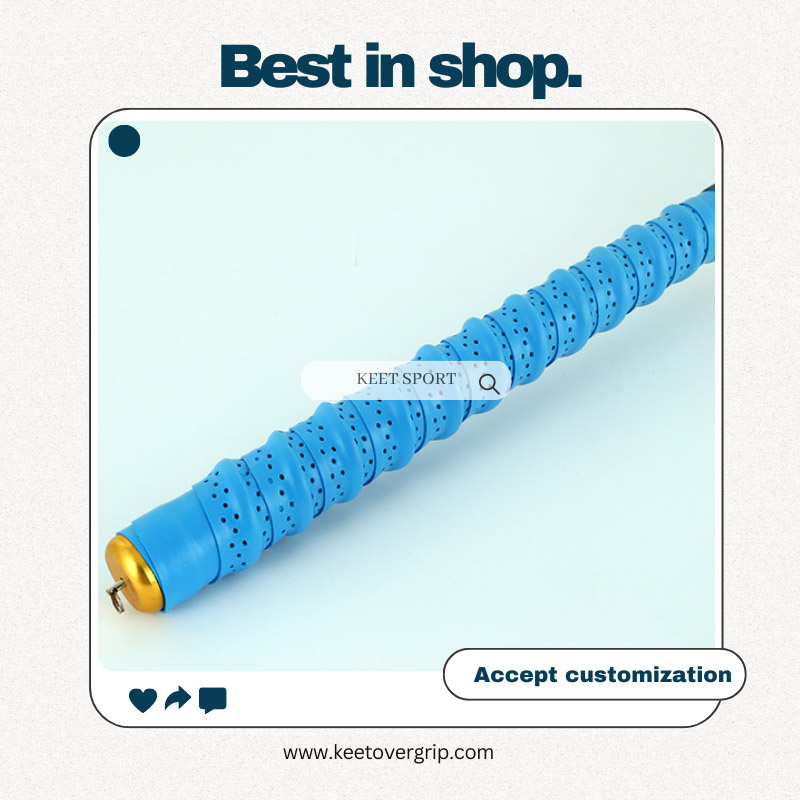 Perforated keel grip tape for fishing rod